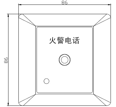 GST-LD-8312 型消防电话插孔外形尺寸及结构示意图